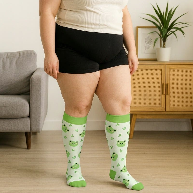 Chaussettes de compression grande taille Grenouille Coccinelle Avocat - image 1