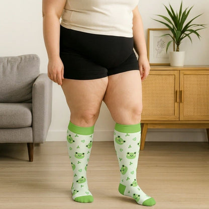 Chaussettes de compression grande taille Grenouille Coccinelle Avocat - image 1