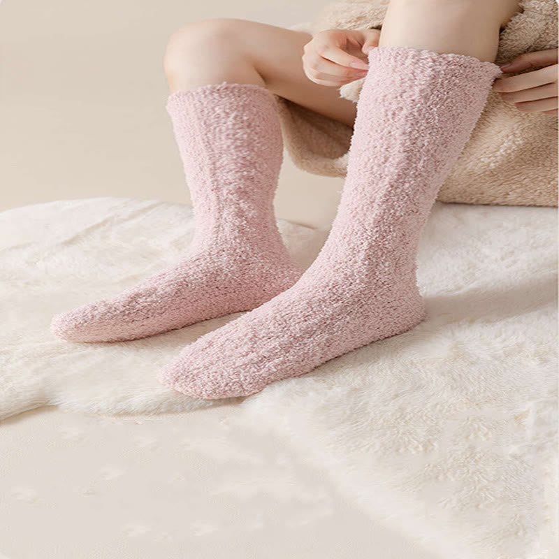 Chaussettes thermiques en polaire corail jusqu'aux genoux (5 paires) - image 3