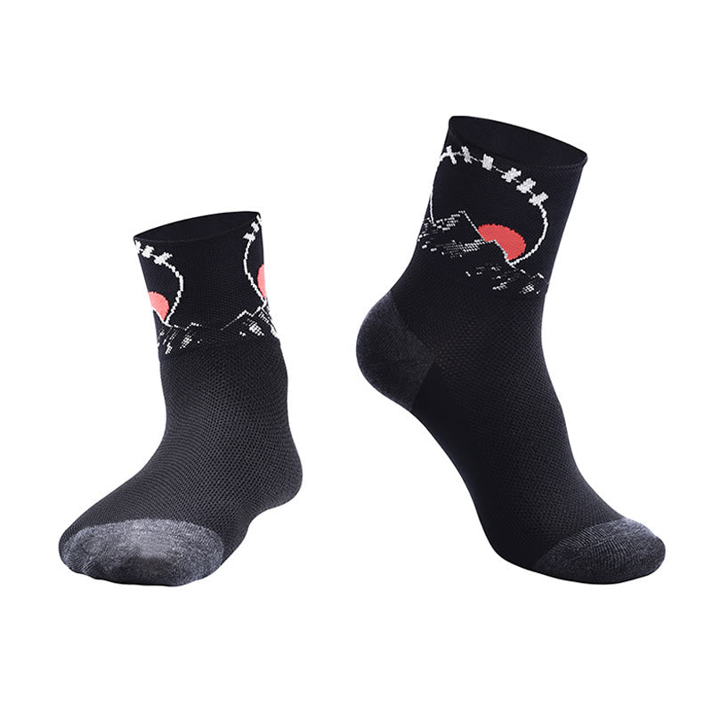 Chaussettes de cyclisme à motifs amusants - Noir - L/XL - image 5