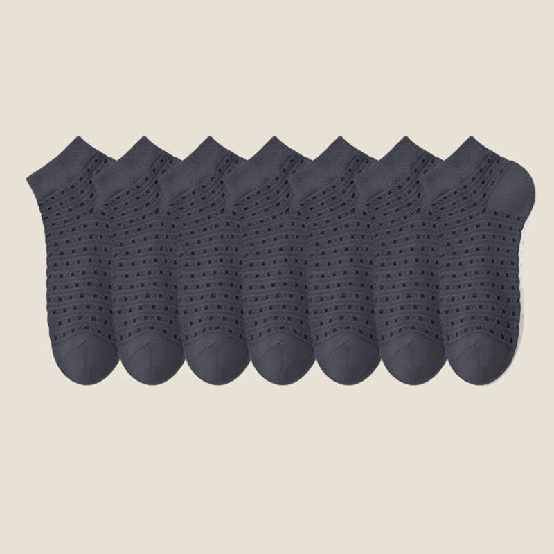 Chaussettes basses en maille ajourée (7 paires) - Gris foncé - EU38-44 (US5-11) - image 17