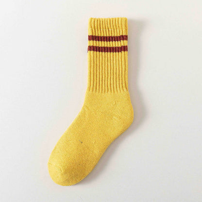 Chaussettes courtes rayées en laine chaude Plusock (5 paires) - Jaune - EU36-44 (US3-10) - image 10