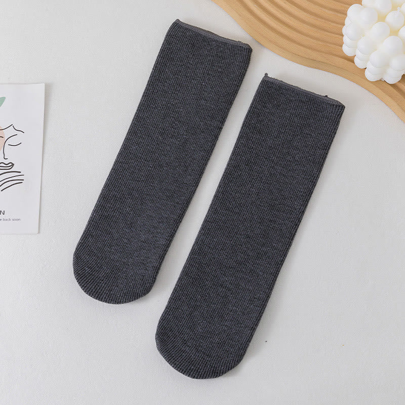 Chaussettes polaires unies grandes tailles (6 paires) - Gris foncé - EU34-45 (US1-11) - image 13