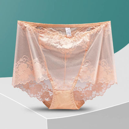 Culotte taille haute en dentelle creuse grande taille (5 paires)