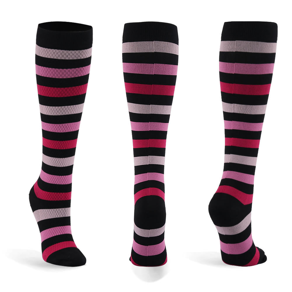 Chaussettes de compression décontractées à rayures (6 paires)