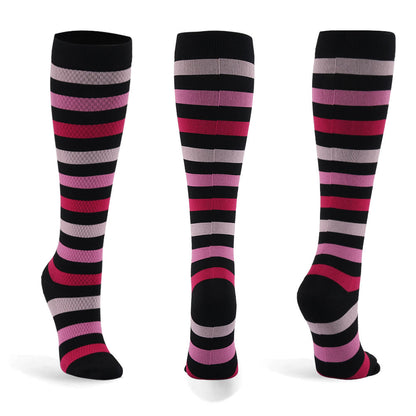 Chaussettes de compression décontractées à rayures (6 paires)