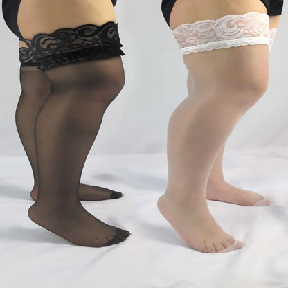 Chaussettes hautes en dentelle transparente (4 paires) - image 1