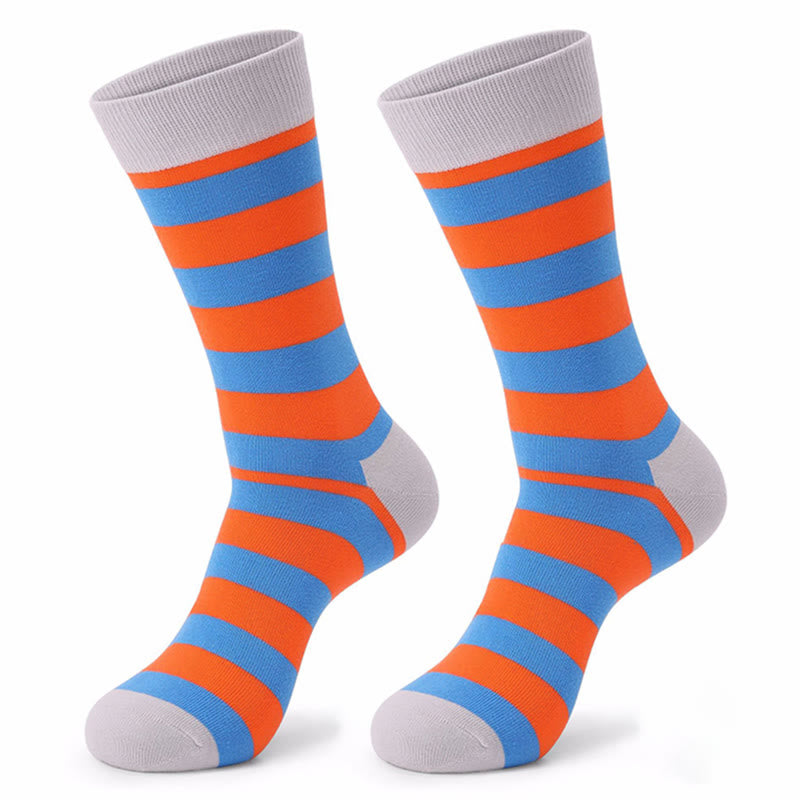 Chaussettes fantaisie en coton à rayures colorées (5 paires) - image 5