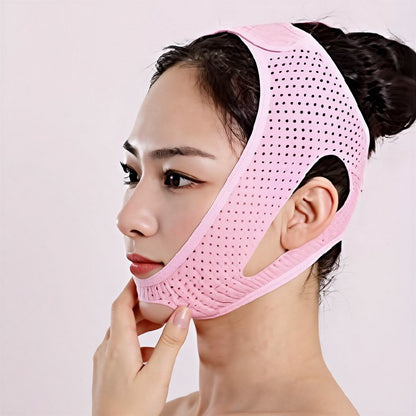 Bandage de soutien facial sculptant et respirant - Rose - One Size - image 0