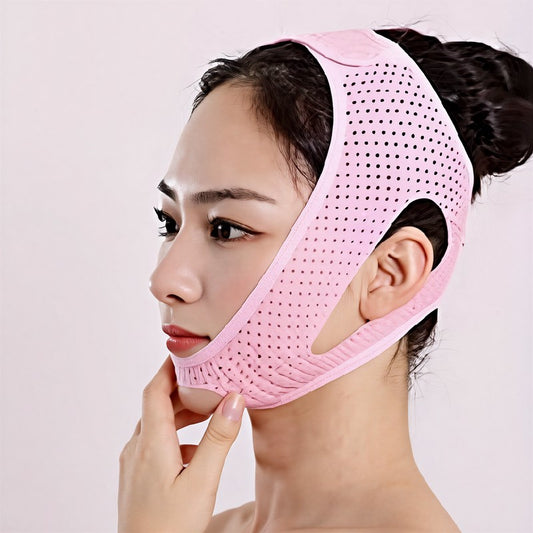 Bandage de soutien facial sculptant et respirant - Rose - One Size - image 0
