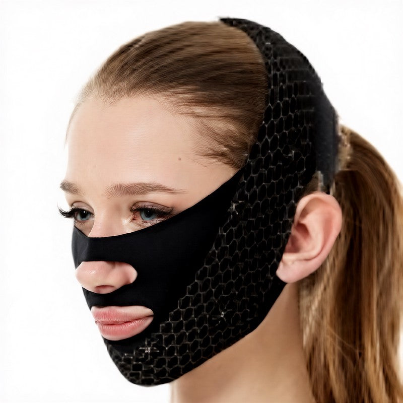 Bandage de soutien facial sculptant et respirant - Noir - One Size - image 1