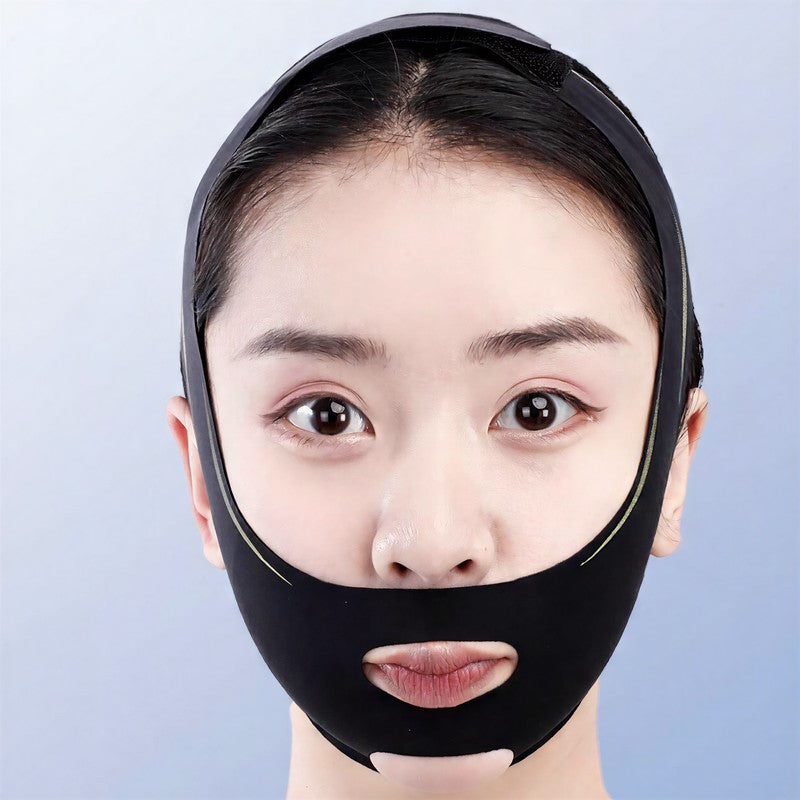 Bande de soutien faciale élastique noire sculptante - image 9
