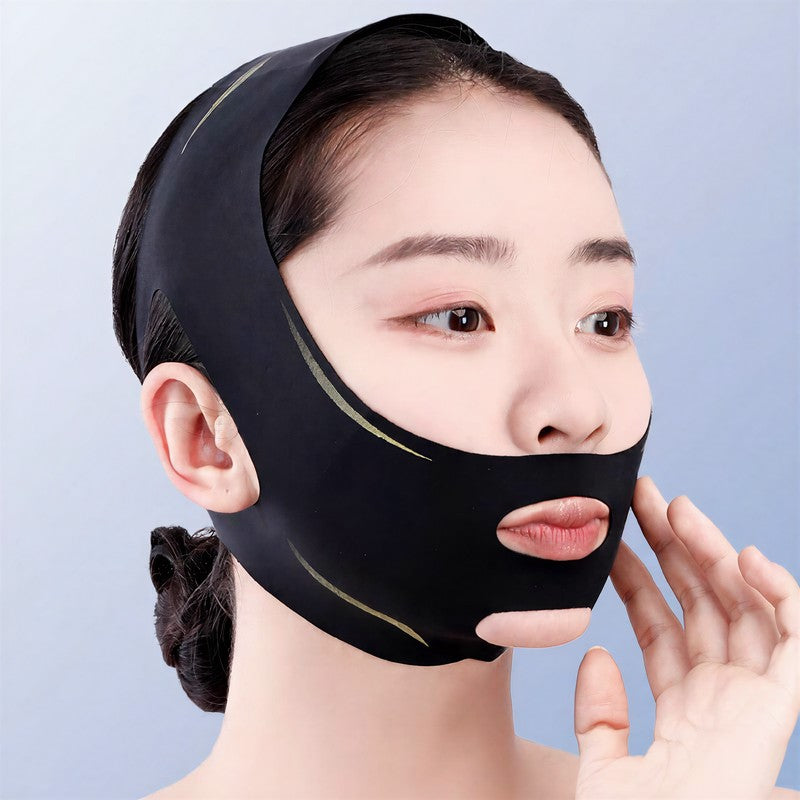 Bande de soutien faciale élastique noire sculptante - image 8