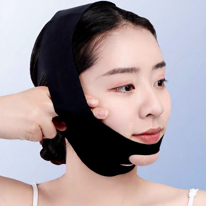 Bande de soutien faciale élastique noire sculptante - image 7