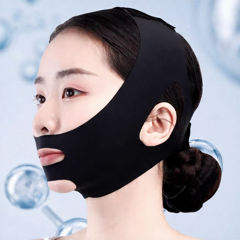 Bande de soutien faciale élastique noire sculptante - image 6