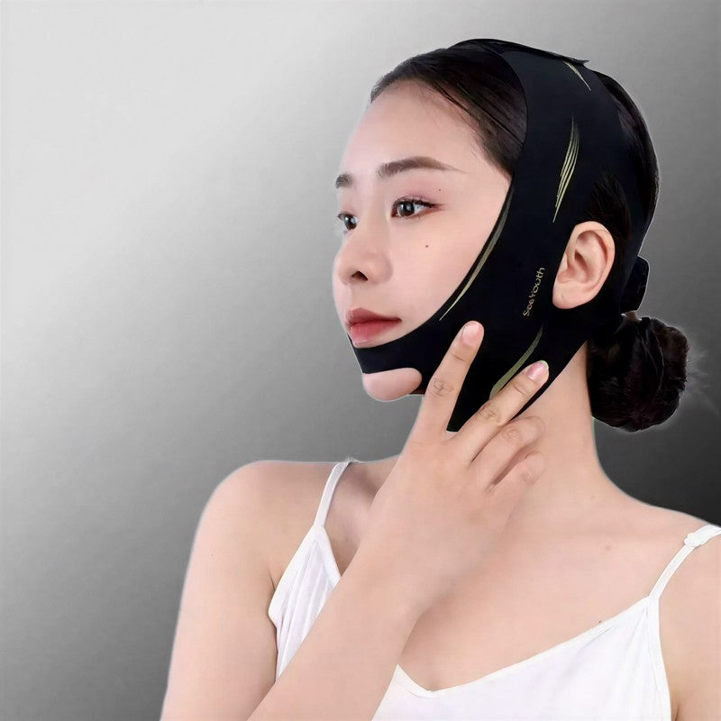 Bande de soutien faciale élastique noire sculptante - image 5