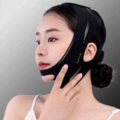Bande de soutien faciale élastique noire sculptante - image 4