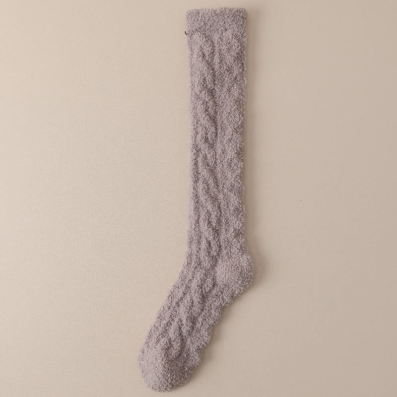 Chaussettes hautes thermiques en polaire corail Plusock (5 paires) - Café - Convient à 220 lb - image 14