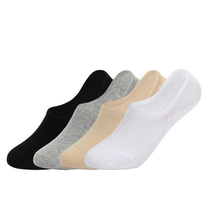 Chaussettes invisibles en coton antidérapant (4 paires) - Multicolore - EU41-43 (US7.5-9) - image 0