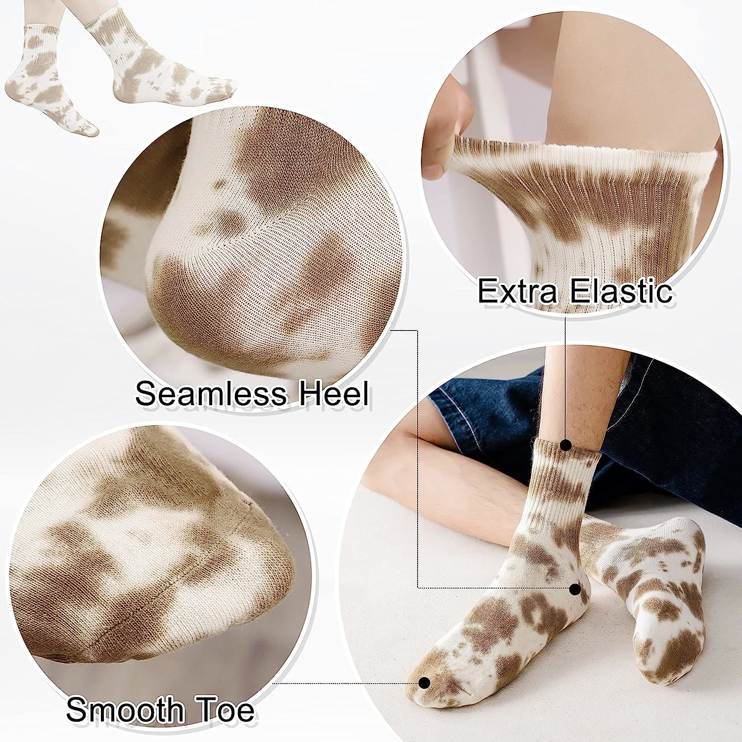 Chaussettes courtes Plusock Tie-dye (5 paires) - image 3