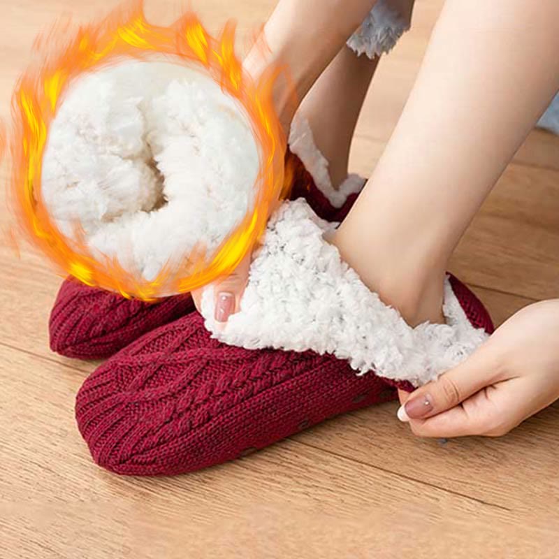 Chaussons-chaussettes d'intérieur chauds en laine d'agneau grande taille (2 paires) - image 1