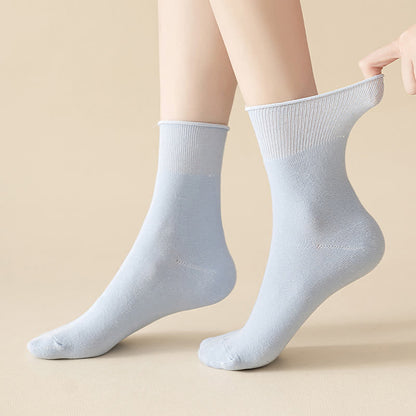 Chaussettes élastiques unies quart de tour (6 paires) - image 1