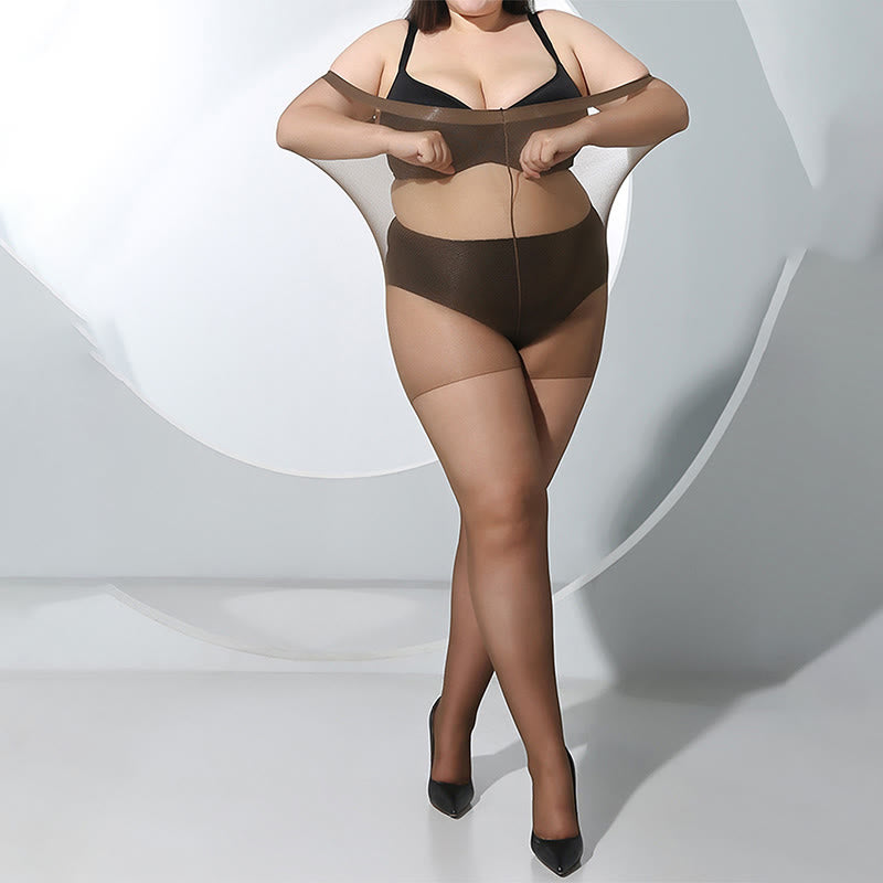 Collants transparents taille haute grande taille (3 paires)