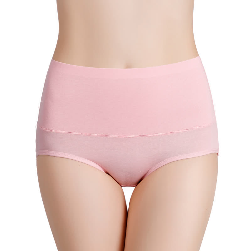 Culotte taille haute unie confortable (paquet de 4) - Rose - 7XL - image 9