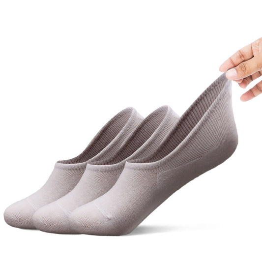 Chaussettes invisibles confortables en coton grande taille (6 paires)
