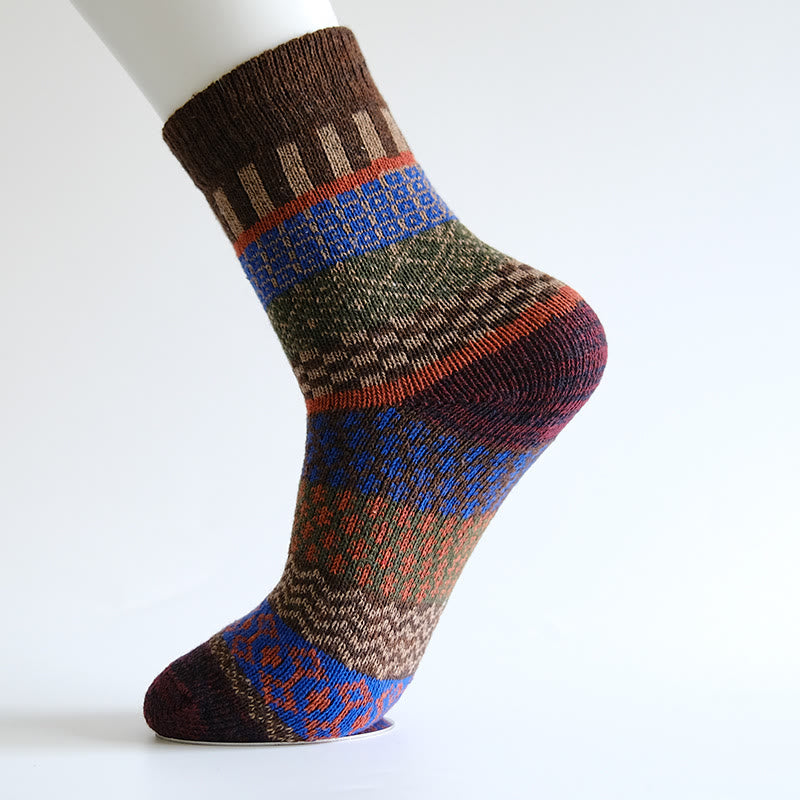 Chaussettes épaisses en laine (5 paires) - Café - EU38-44 (US5-10) - image 4