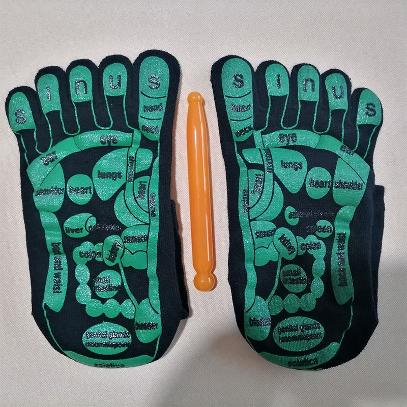 Chaussettes de massage des pieds par acupression et réflexologie - Unisexe - Noir - image 2