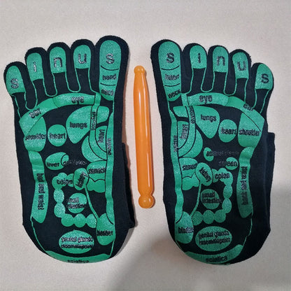 Chaussettes de massage des pieds par acupression et réflexologie - Unisexe - Noir - image 2