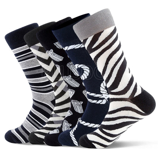 Chaussettes ras du cou à imprimé zèbre grande taille (5 paires)