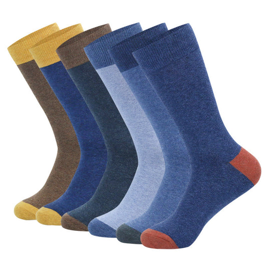 Chaussettes mi-mollet bicolores grande taille (6 paires)