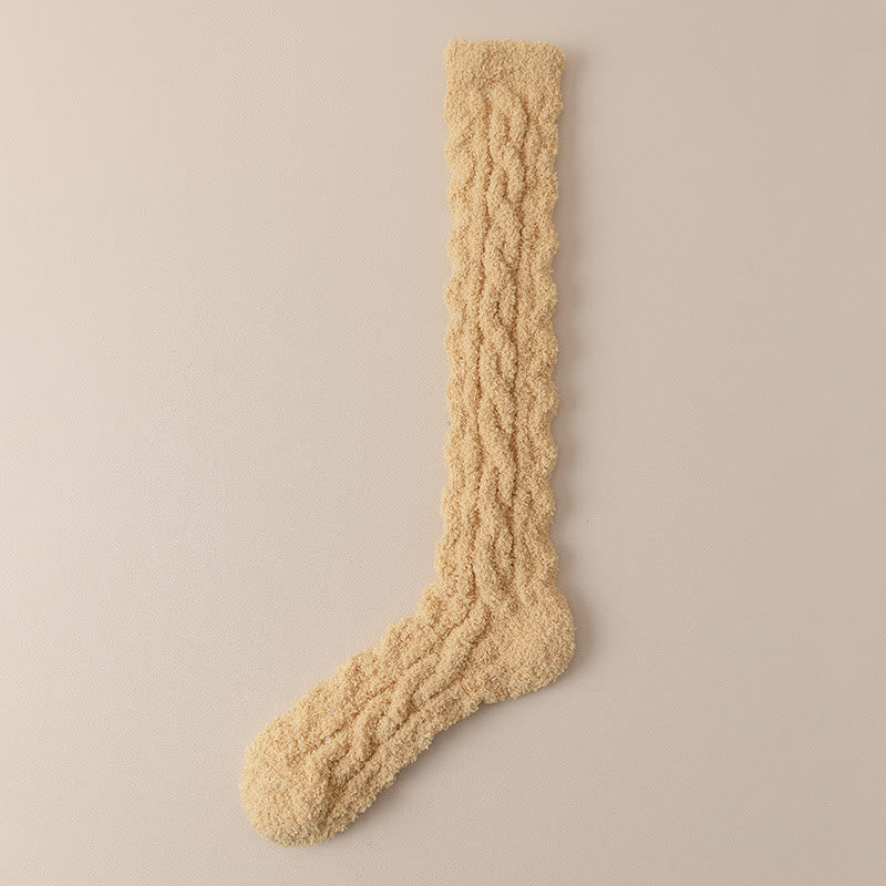 Chaussettes hautes thermiques en polaire corail Plusock (5 paires) - Jaune - Convient à 220 lb - image 11