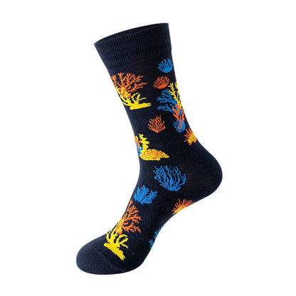 Chaussettes montantes à motifs créatures marines (5 paires) - image 2