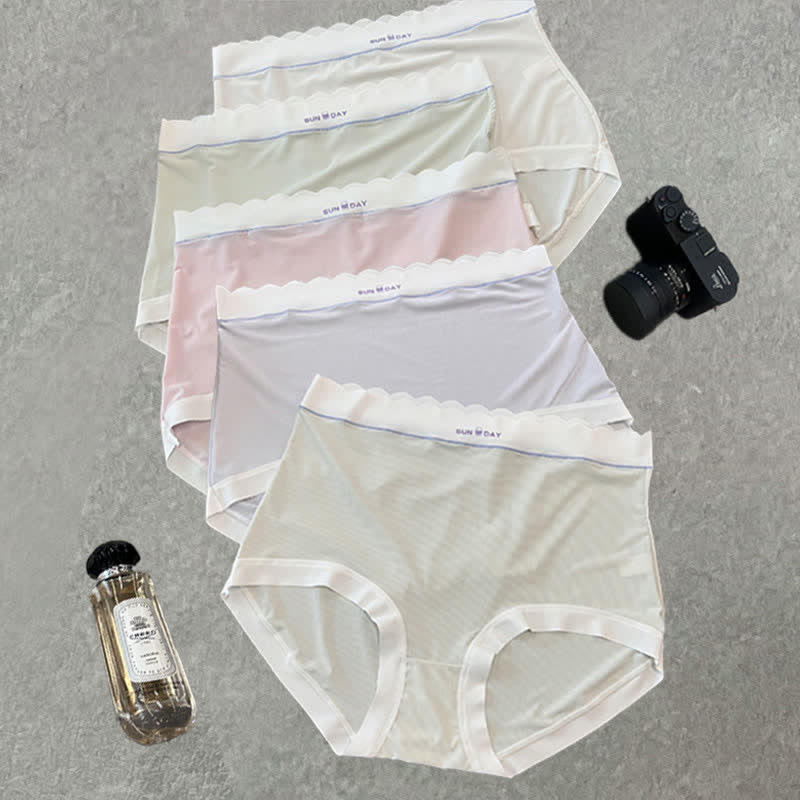 Culotte taille haute à nœud papillon (5 paires) - Multicolore - 3XL - image 10