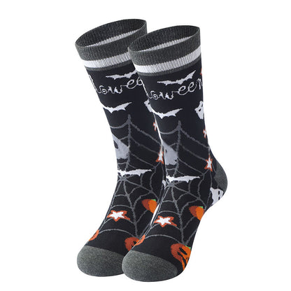 Chaussettes montantes en coton citrouille d'Halloween (5 paires) - image 5