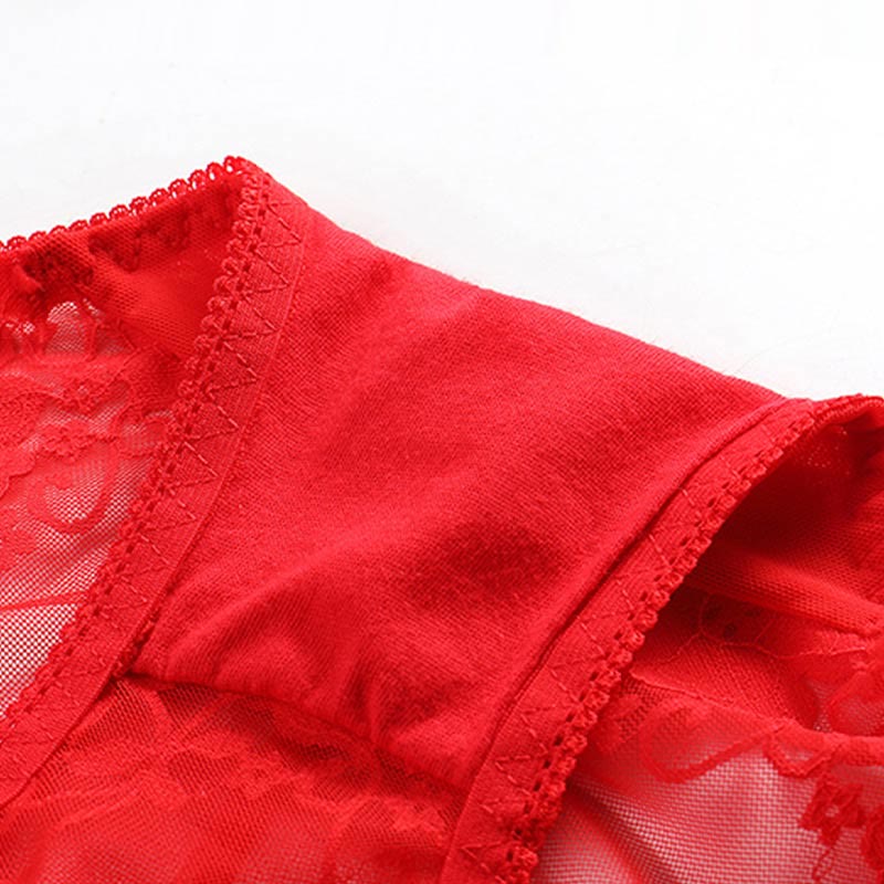 Culotte taille haute en dentelle creuse grande taille (5 paires)