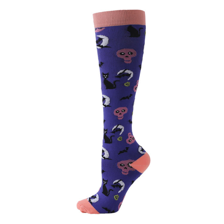 Chaussettes de compression amusantes pour Halloween (4 paires) - image 1