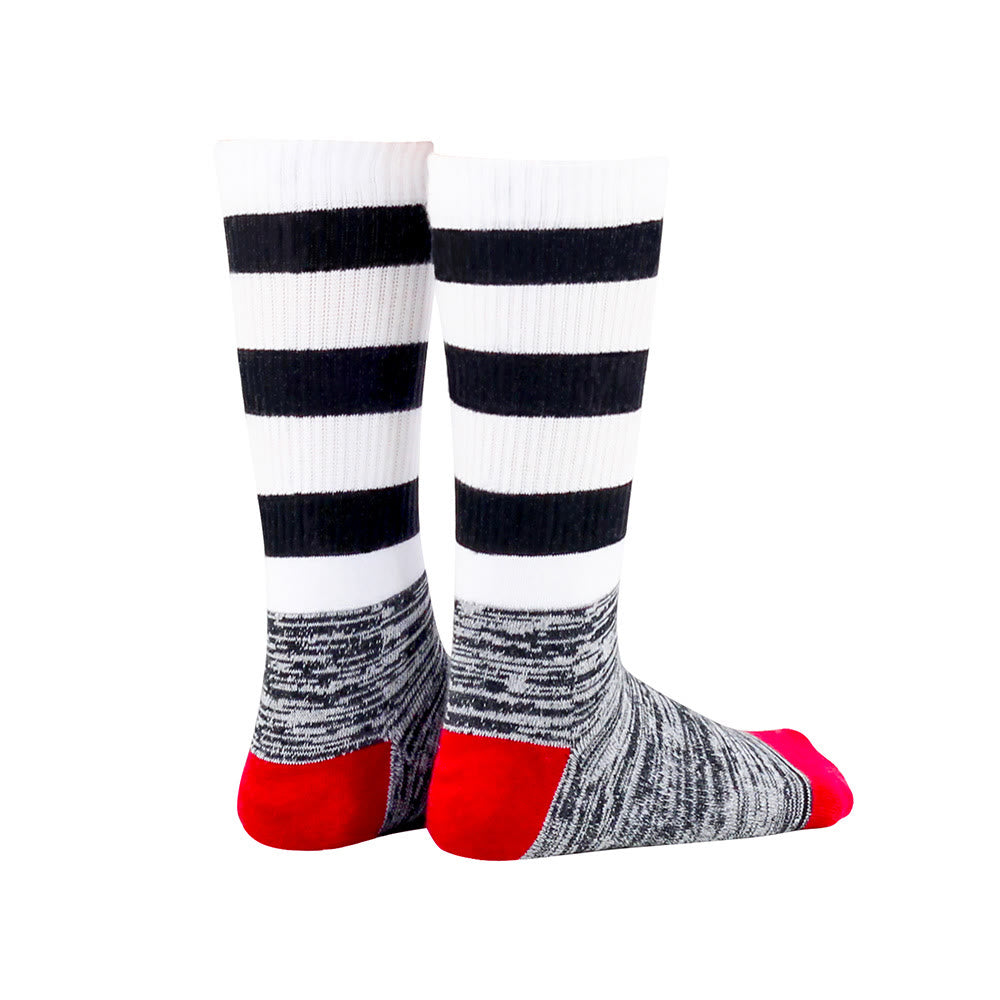 Chaussettes hautes rembourrées à rayures noires et blanches - image 5