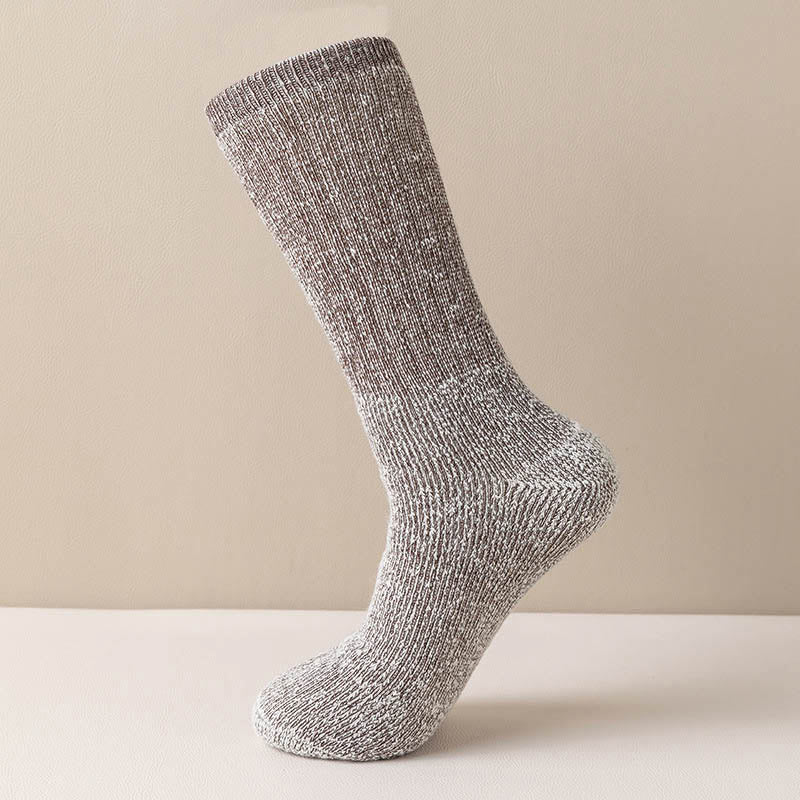 Chaussettes hautes en laine chaude pour sports de plein air, grandes tailles (3 paires) - Café - EU39-45(US6-11) - image 4