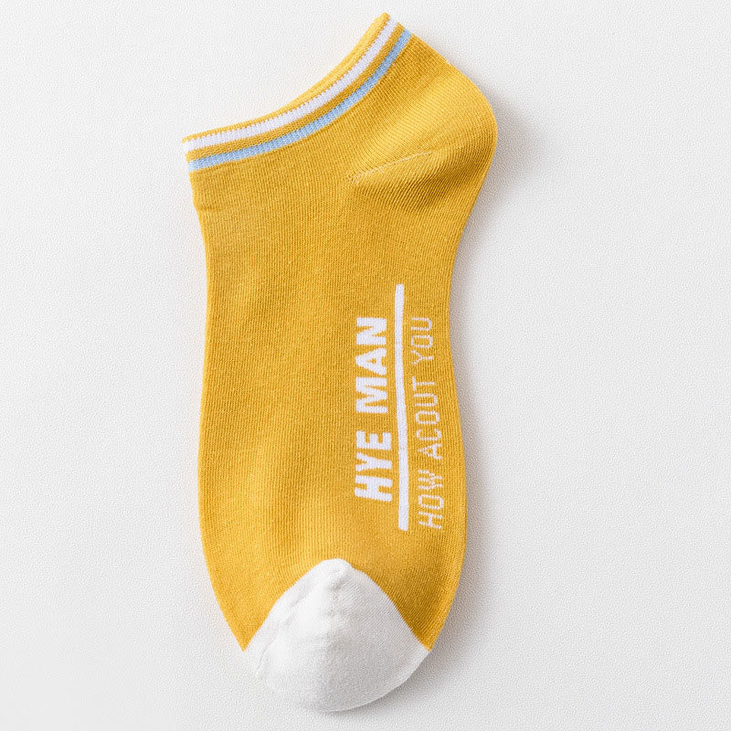 Chaussettes en coton à motif lettre et mollet large (3 paires) - 42-48 - Jaune - image 9