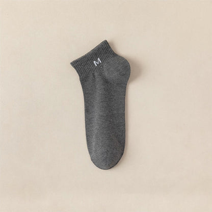Chaussettes cheville en coton uni Plusock (5 paires) - EU44-50 (US10-15) - Gris - image 4