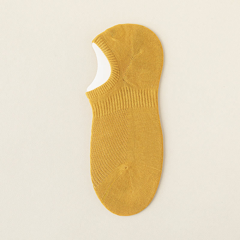 Chaussettes invisibles en coton mesh Plusock (5 paires) - Jaune - EU39-46 (US5-12) - image 20
