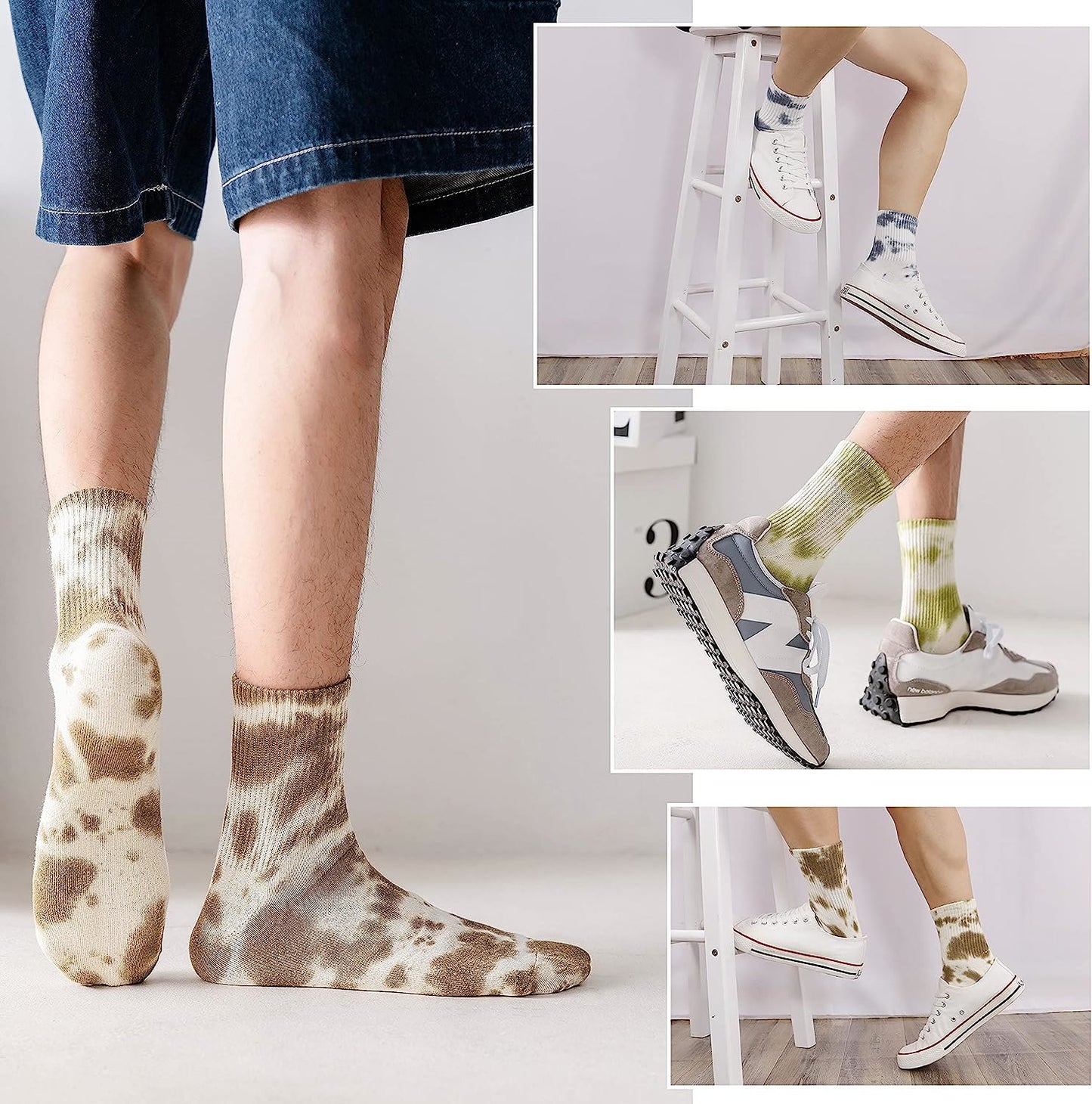 Chaussettes tie-dye quart de tour (5 paires) - image 4