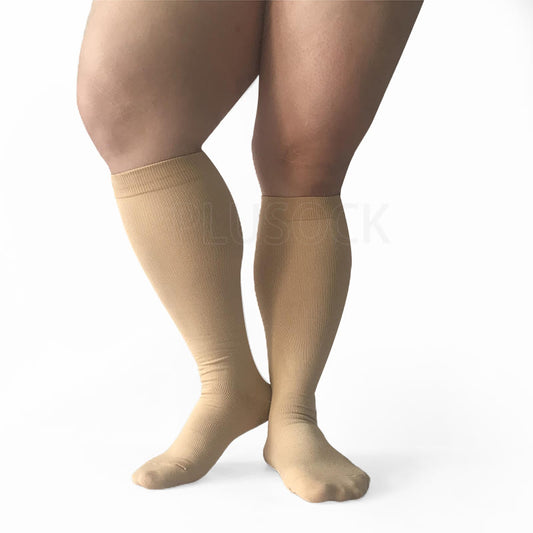 Chaussettes de compression Plusock Skin Grande Taille 2XL- 7XL (15-20 mmHg) - Peau - 7XL - image 0