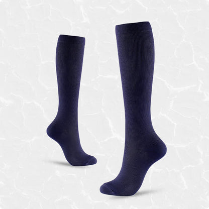 Chaussettes de compression antidérapantes de couleur unie grande taille (6 paires)