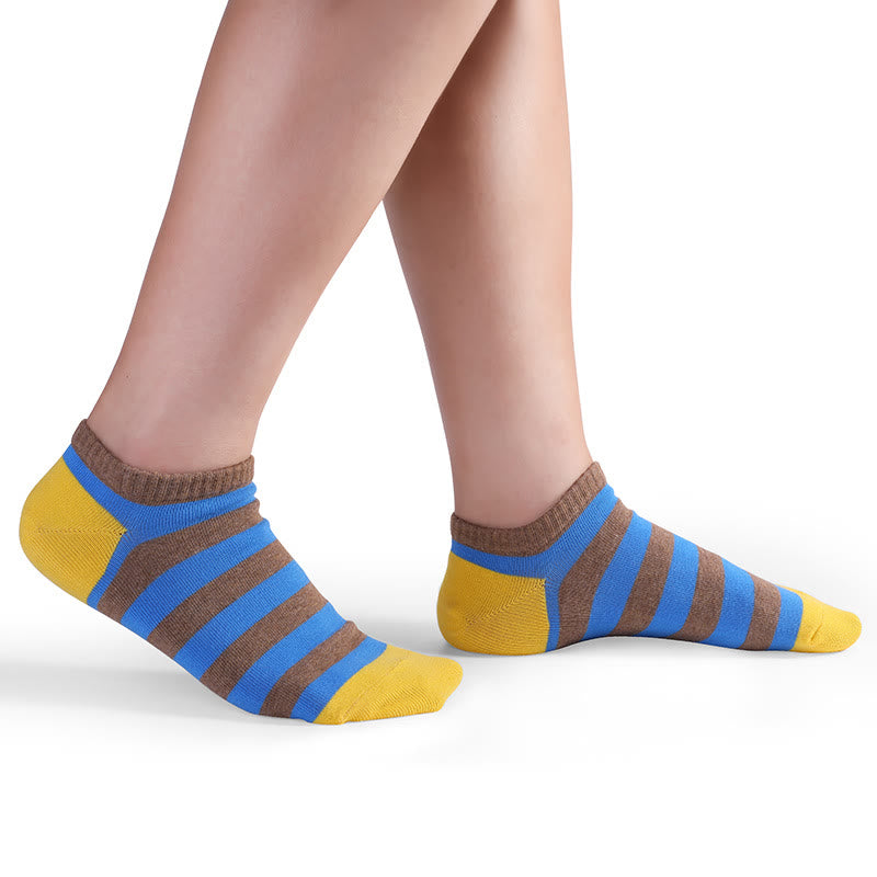 Chaussettes en coton à rayures colorées (5 paires) - image 1
