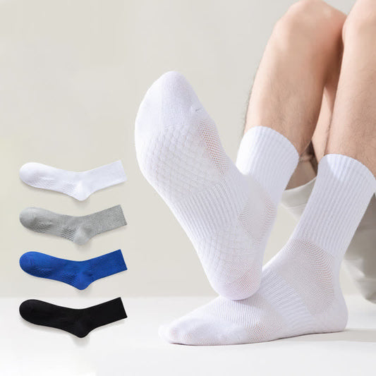 Chaussettes courtes respirantes unies grande taille (4 paires)